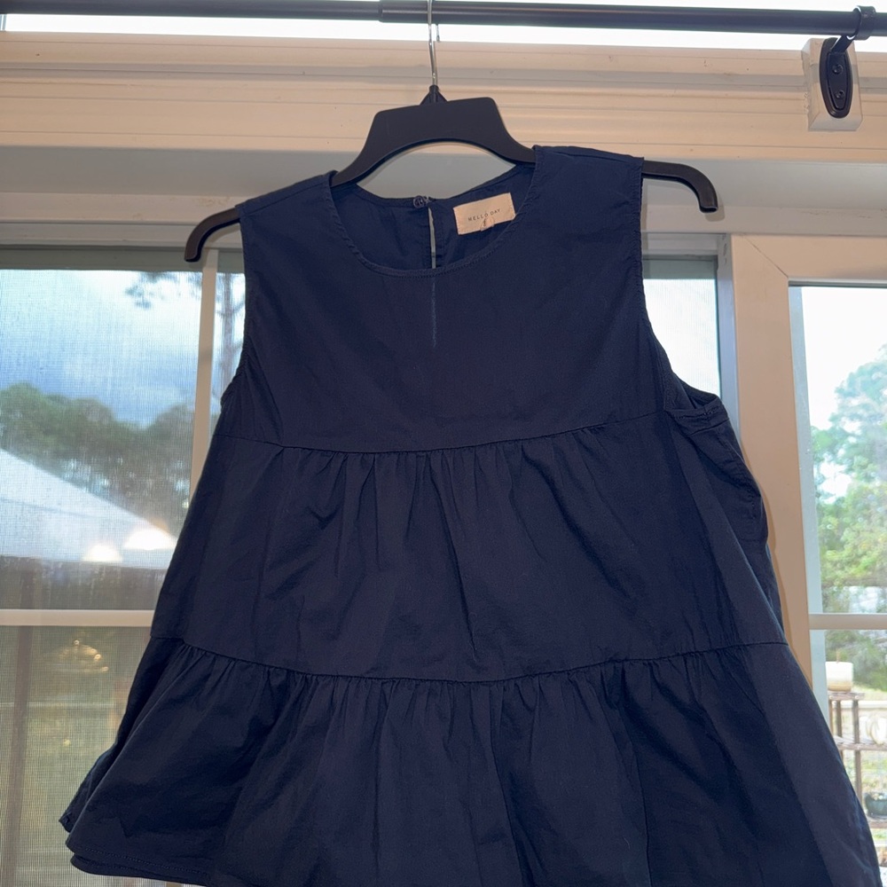 MELLODAY Dark Blue Sleeveless Top